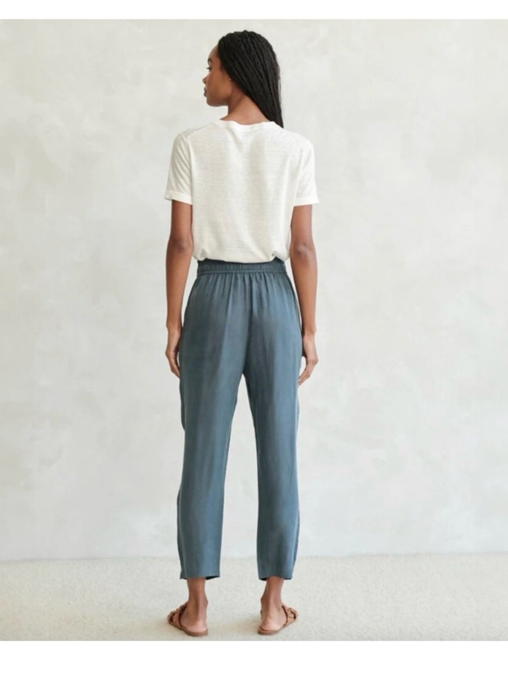 Jenni Kayne Rio Relaxed Drawstring Pants in Slate Blue - Picture 2 of 5